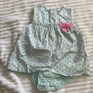 Carter's Green and Pink Diaper Covers with Polka Dots